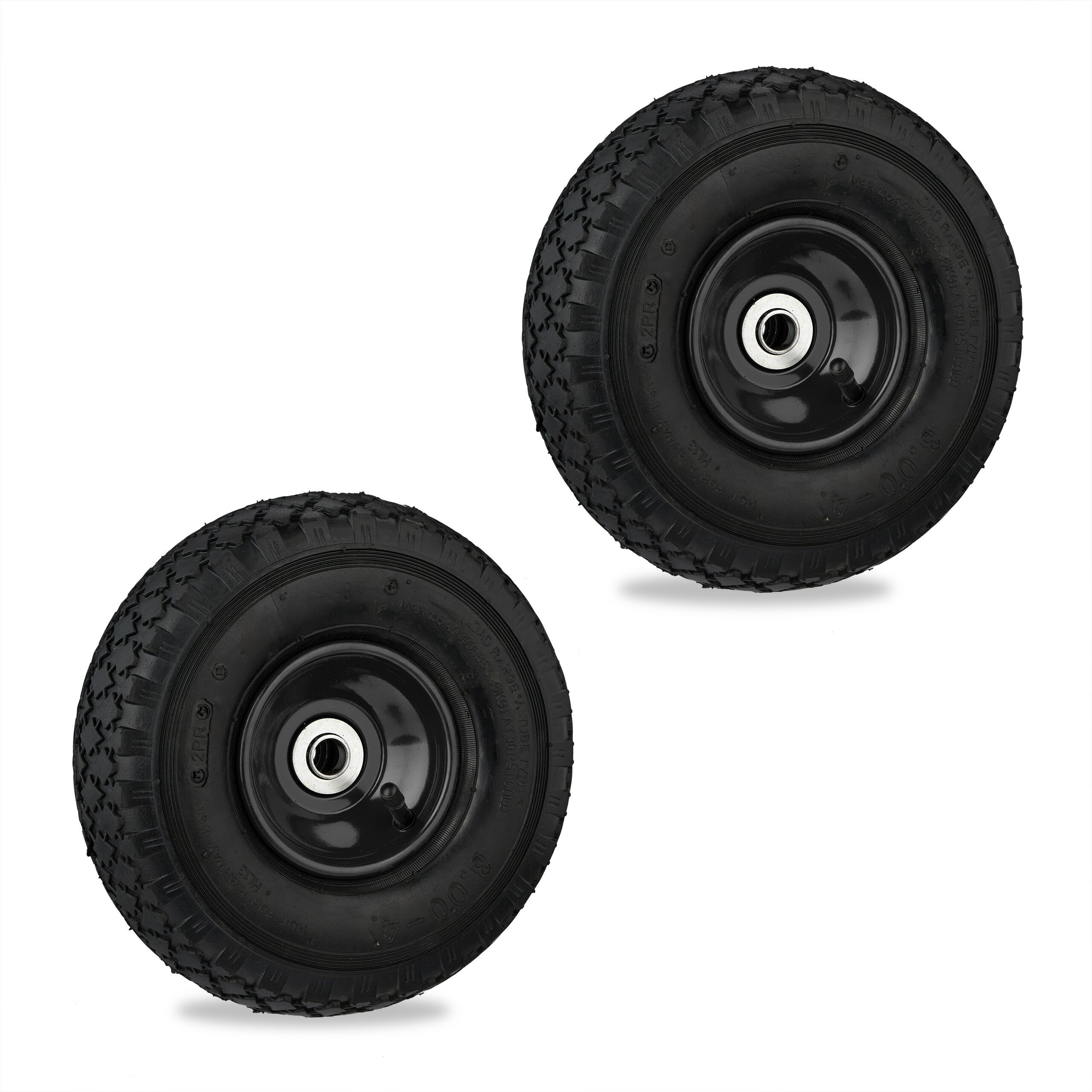 Ruote Per Passeggini Ruota Carriola Piena Ruota Per Carriola In Gomma Piena - 4.80/4.00-8, Con Cerchione In Acciaio E 3 Adattatori (Giallo/Rosso) Ruote Carrello Carriola 2 Ruote - Foto 5