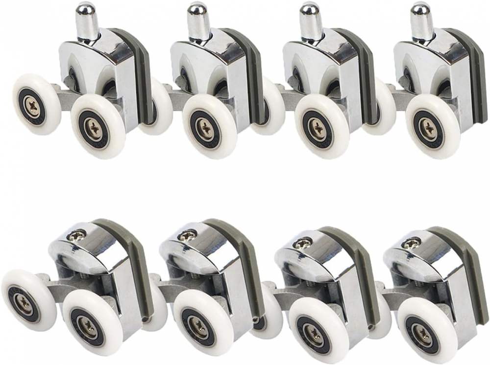 Lot De 8 Roulettes Lisses Pour Porte De Douche - Roulettes - Poulies - Guides - Diamètre : 25 Mm - Pièces De Rechange