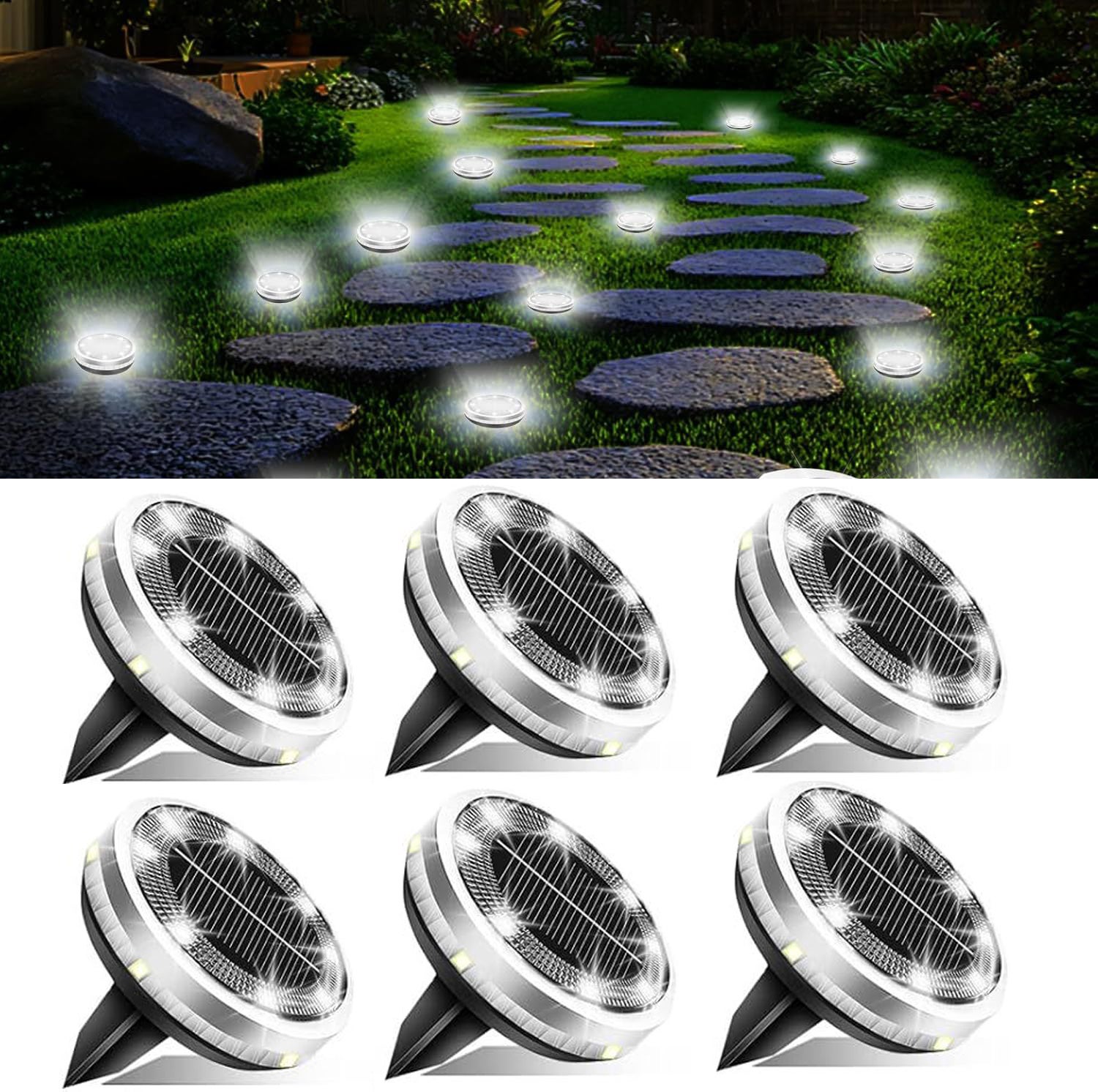 8 Velas Solares De Té Para Exteriores, Impermeables, LED