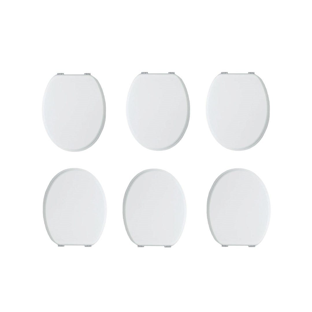 Oferta 6 asientos wc universales en mdf blanco
