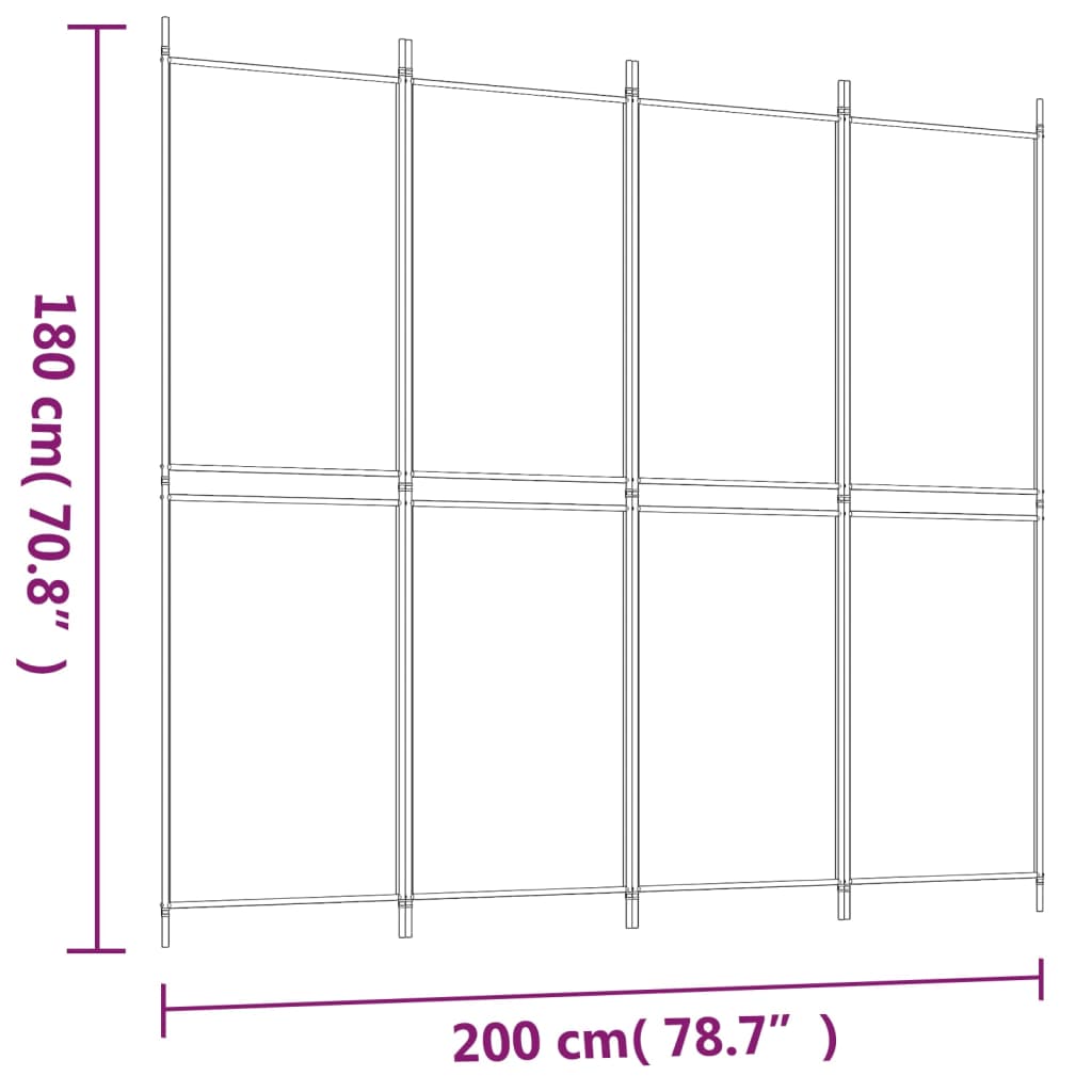 Cloison de séparation 4 panneaux en tissu gris anthracite 200x180 cm - COMFORTXL - 9