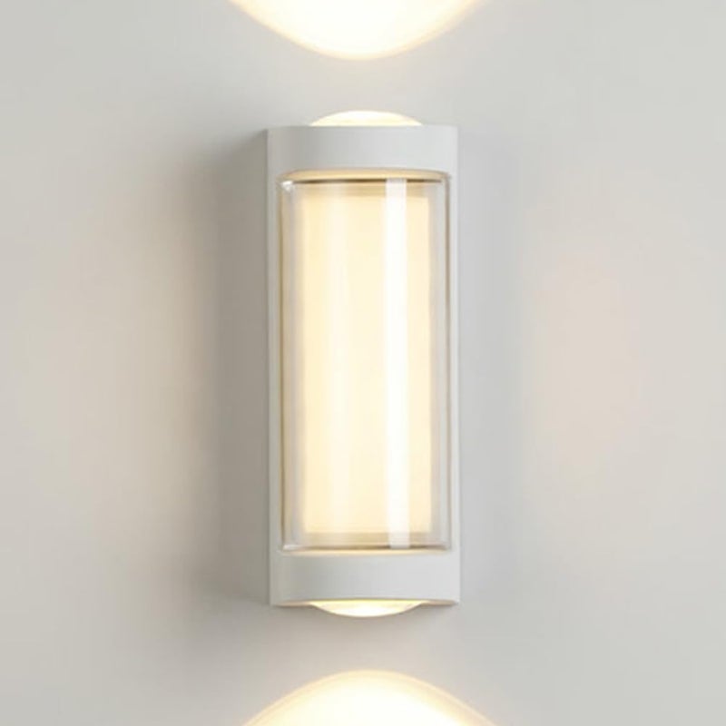 Nowoczesna aluminiowa lampa ścienna LED, oświetlenie bezpośrednie/pośrednie, 12 W, wodoodporna IP65, idealna do garaży i sypialni. Idealny prezent.