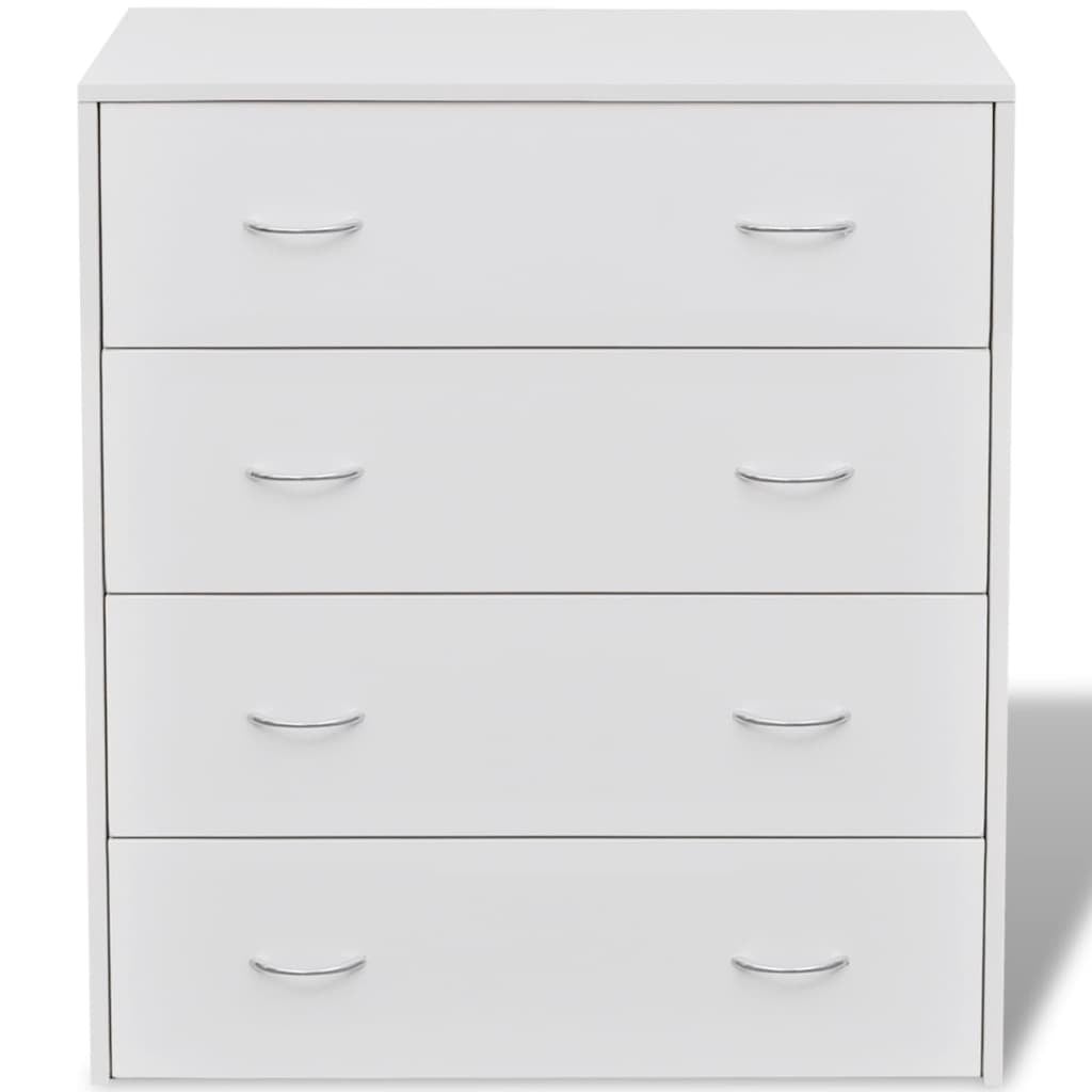 vidaXL Credenza con 4 Cassetti 60x30,5x71 cm Bianca - 9