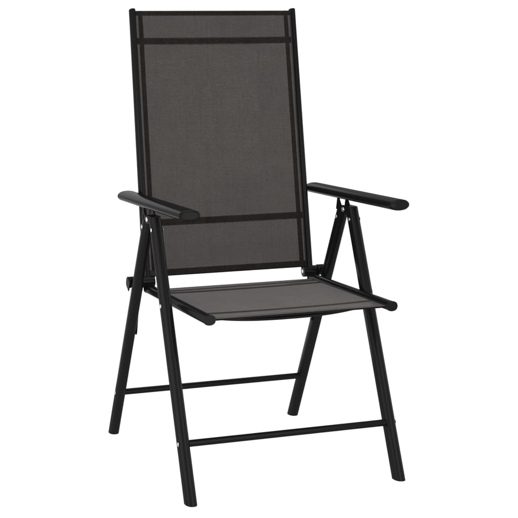 Chaises de jardin pliables 6 pcs Textilène Noir 2 - 3