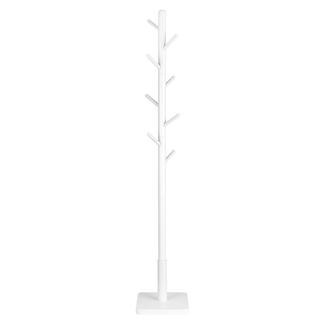 HERSIG Appendiabiti Da Terra Con 12 Ganci - Portabiti A Striscia In Metallo Bianco - Attaccapanni Per Ingresso E Ufficio - 170 Cm Di Altezza