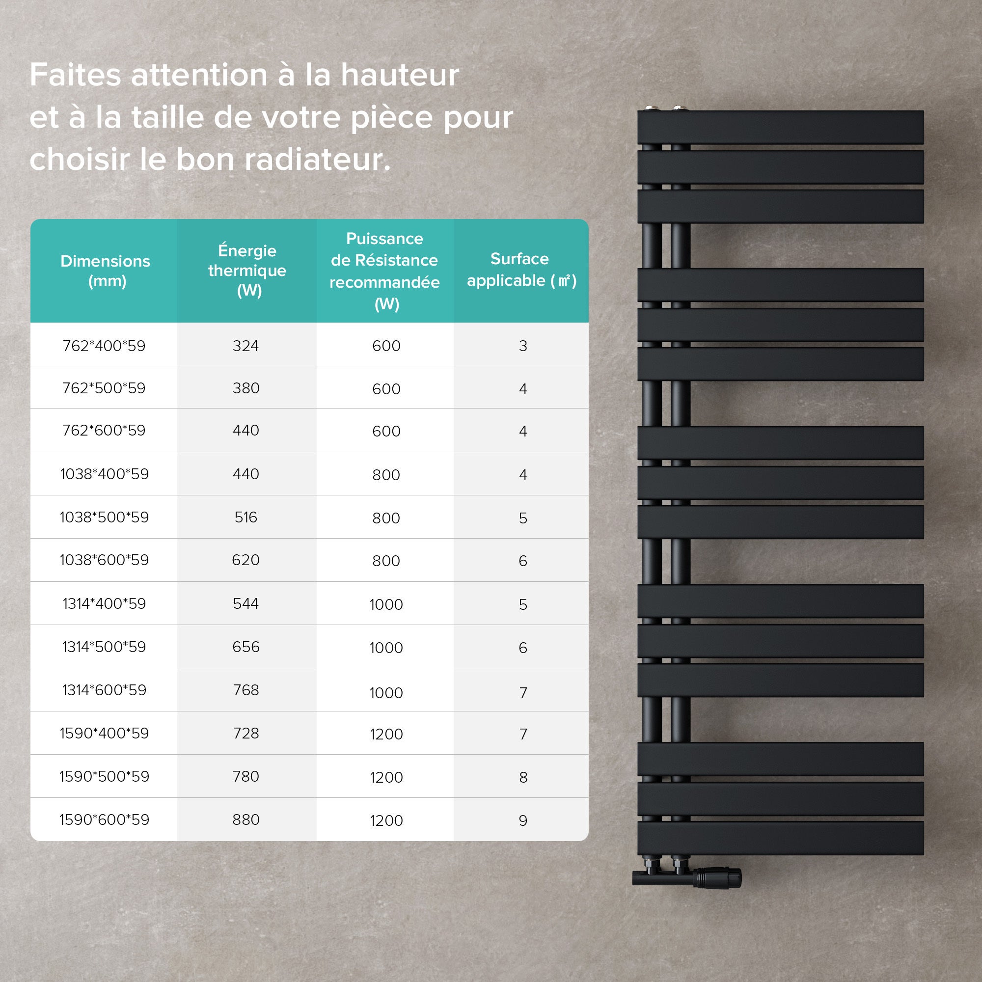 doporro Radiateur de Salle de Bain Sèche-Serviette 131x40cm Radiateur à Eau Chaude Gris Noir Sèche-Serviettes Design FN - 8