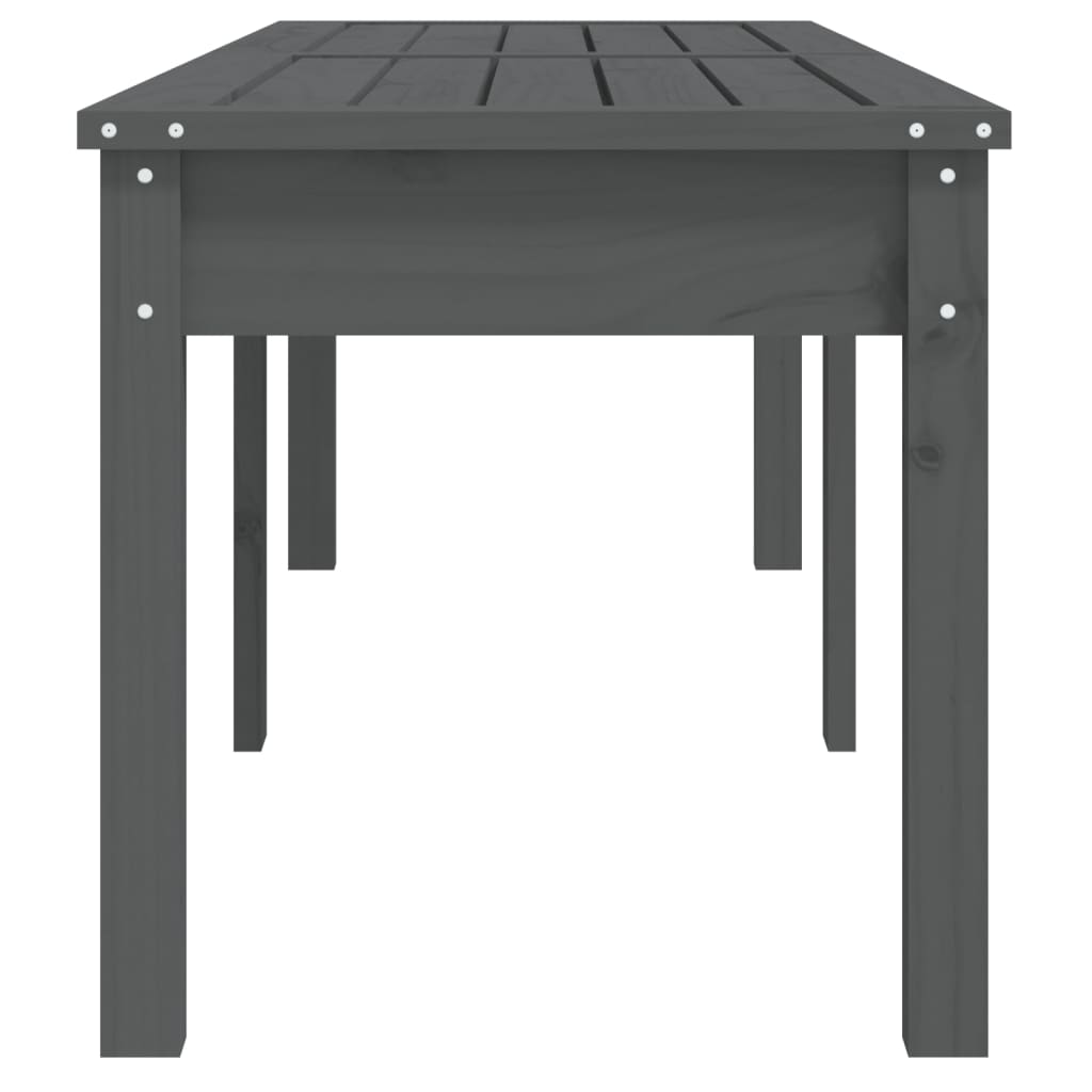 Banc de jardin meuble de patio d'extérieur terrasse à 2 places 159,5 x 44 x 45cm bois massif de pin gris 02_0011783 - 3