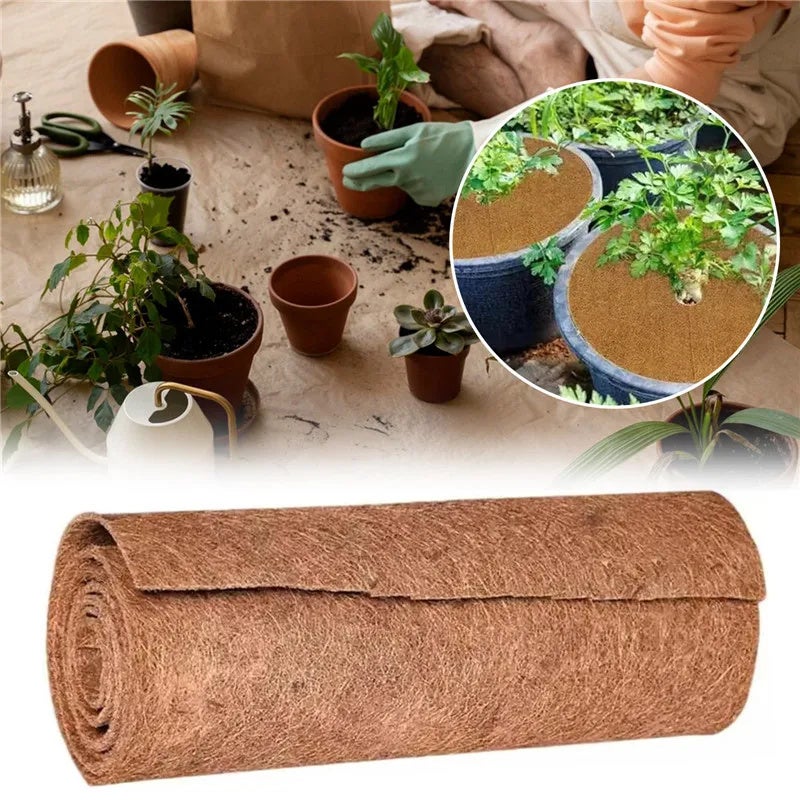 LOLYSIC 4 Rotoli Di Rivestimento In Fibra Di Cocco Naturale Per Cesti Appesi – 40x100 Cm Cad. – Traspiranti E Assorbenti Per Piante, Giardino E Animali