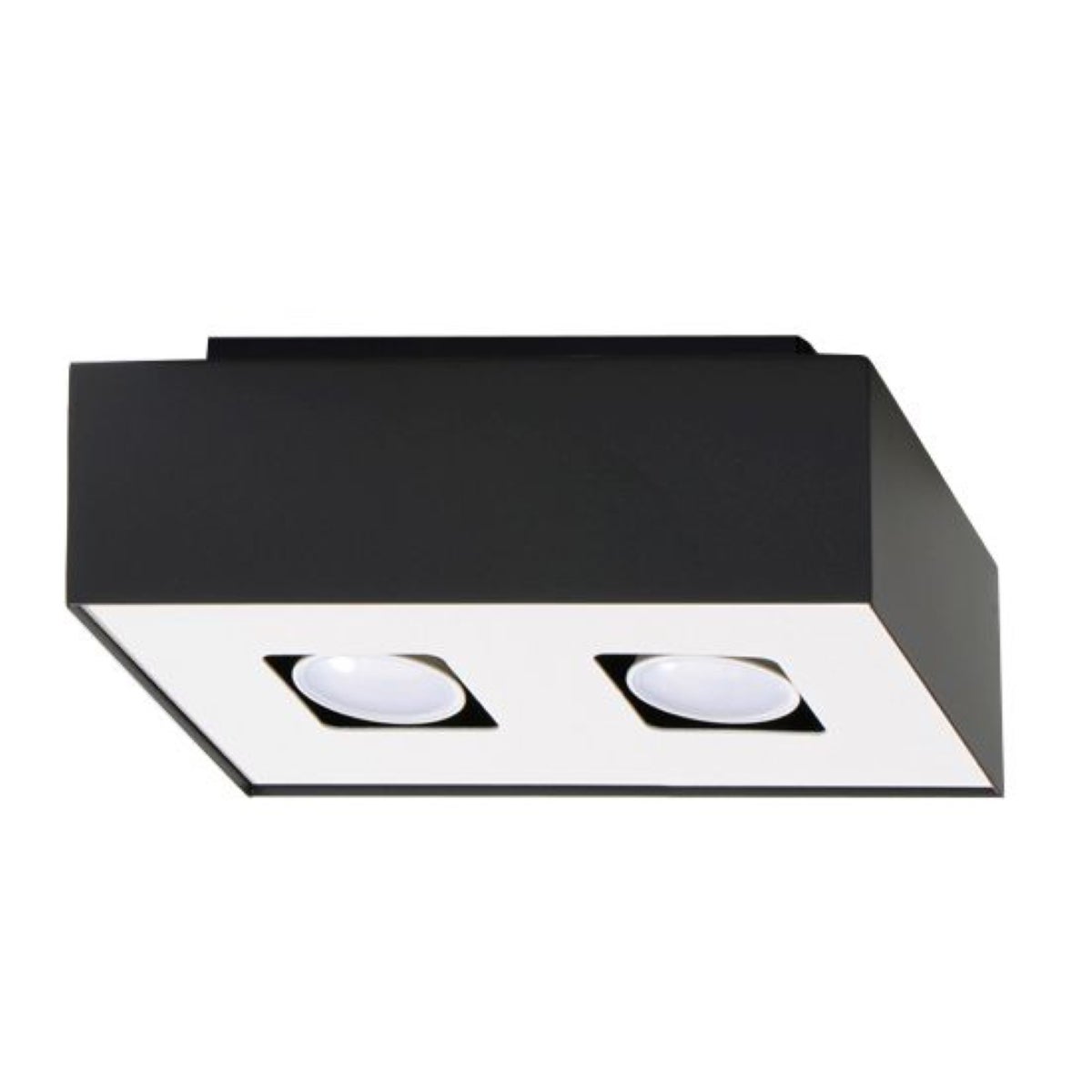 Reflektor sufitowy spot natynkowy Mono prostokątny czarno-biały 2xGU10x40W wym: 24 x 14 cm metal Sollux Lighting