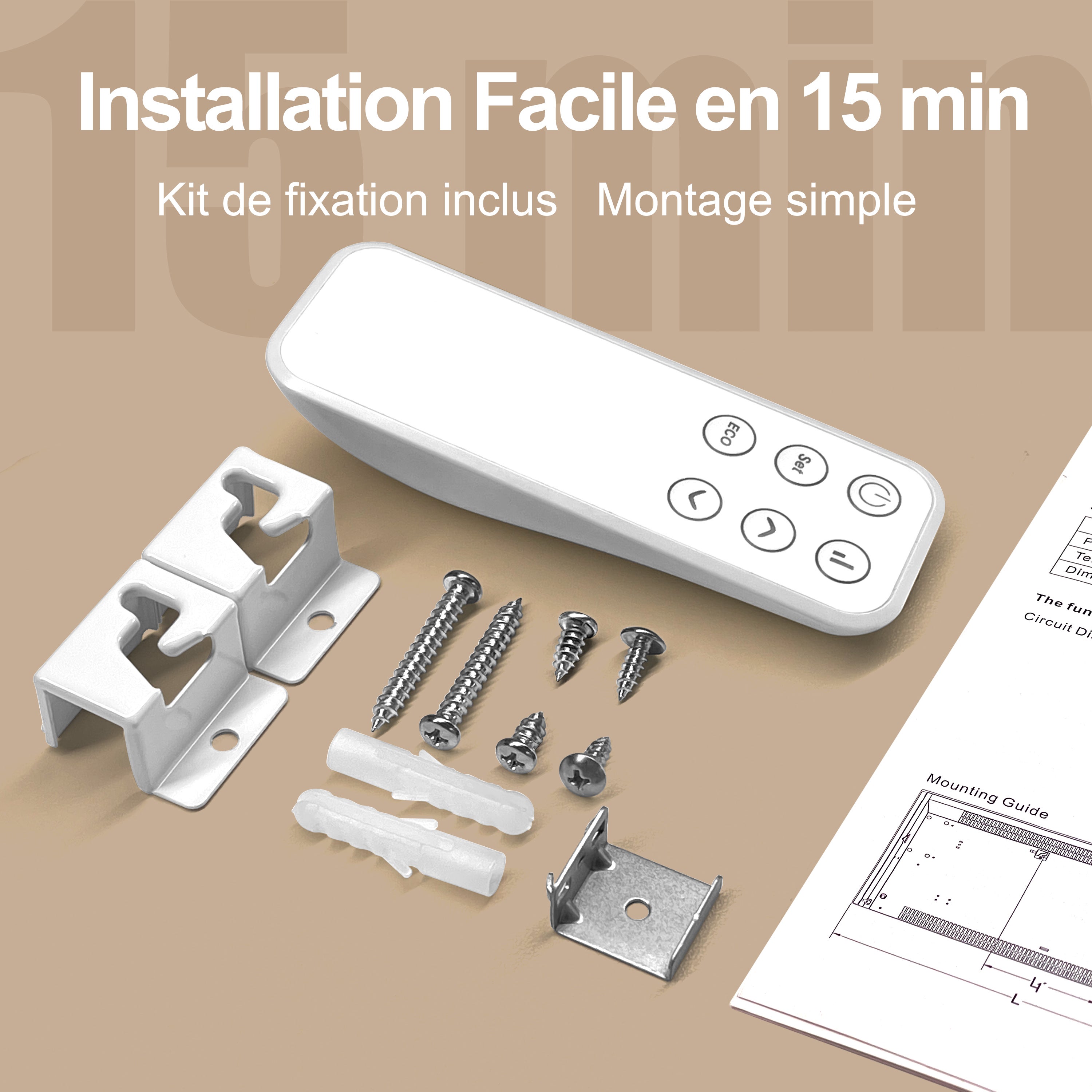 Radiateur électrique mobile et mural en verre connecté WIFI 1000W NDJ1 Ultra-plat 70mm — blanc - 4