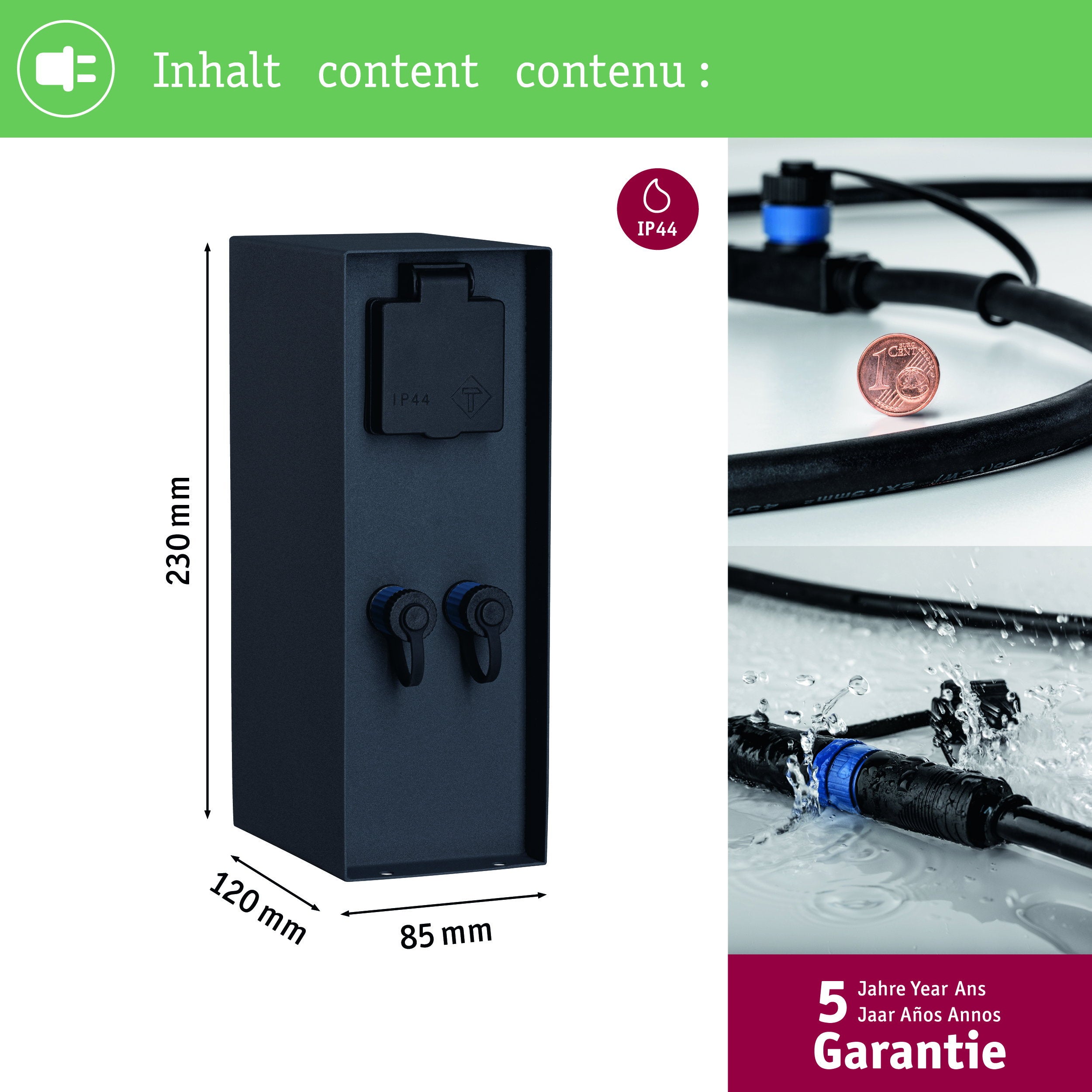 Plug & Shine Colonne de prises Rio incl. transformateurs IP44 Anthracite - 4