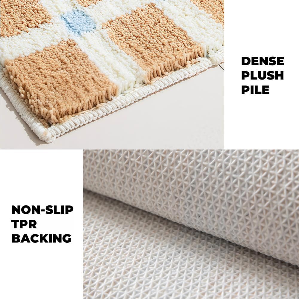 Tapis de chambre 40*120cm, super doux, absorbant, antidérapant, lavable, tapis de sol en peluche, tapis de salle de bain moelleux en microfibre - 4