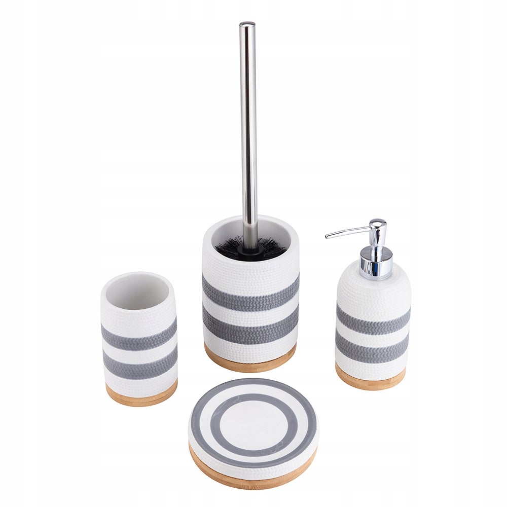Szczotka do WC Sepio ceramiczna biało szara solidna elegancka - 6