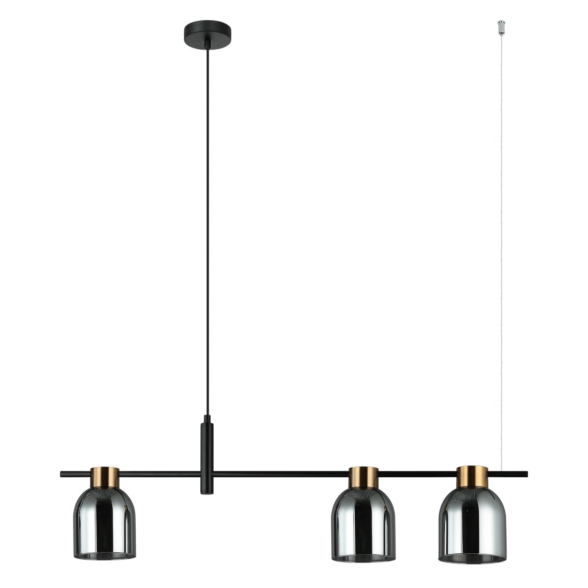 Lampa wisząca asymetryczna Servio czarna 3xE14x40W metal wym:102x91x12cm IP20 Italux