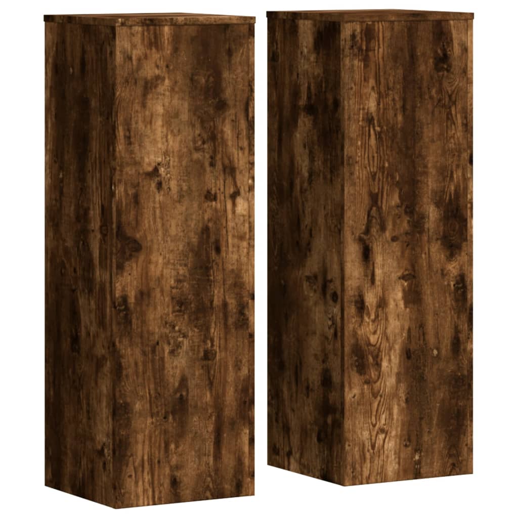 Supports pour plantes 2 pcs chêne fumé bois d'ingénierie - 2