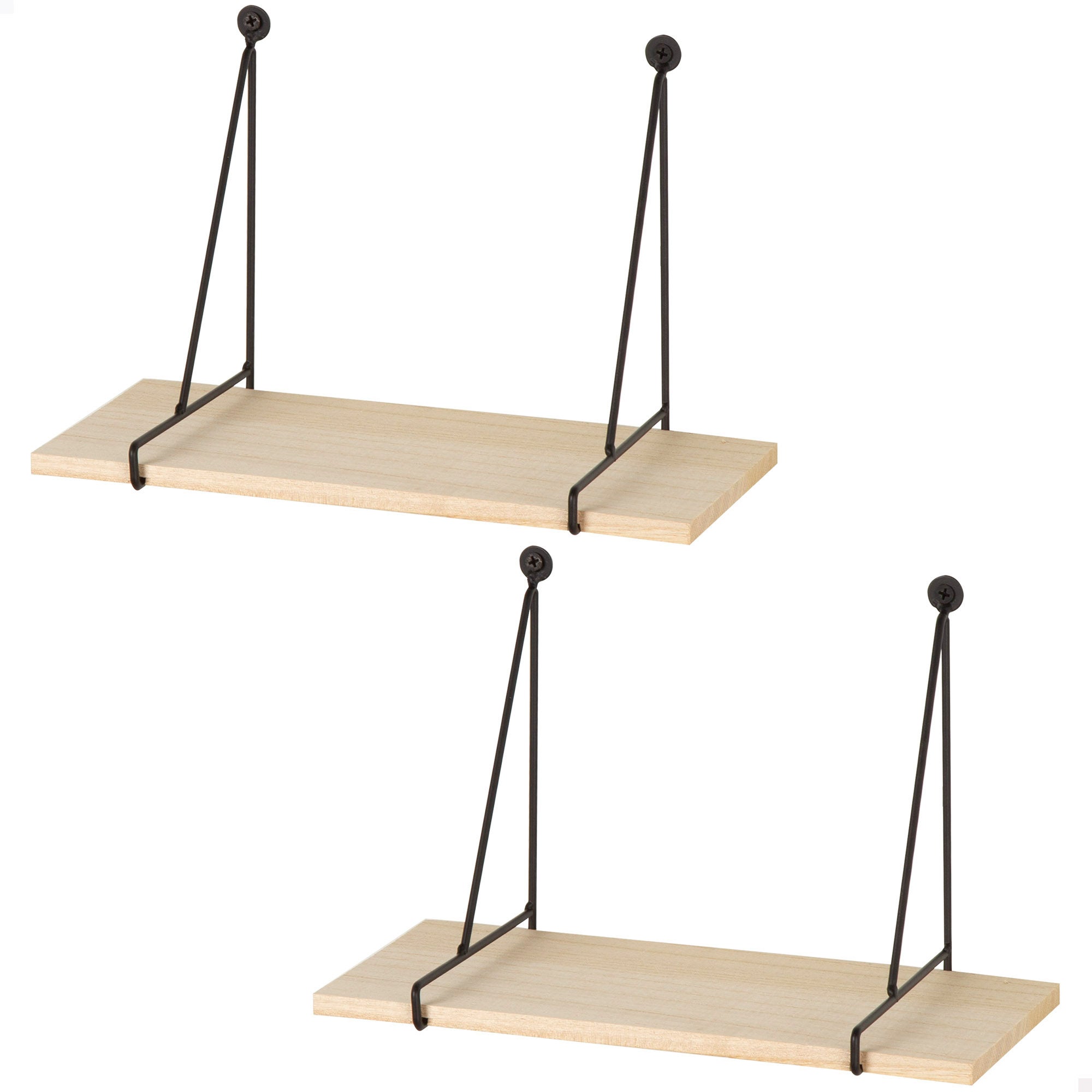 Max home set 2 estanterías pared colgante madera 30x14,5x20 cm