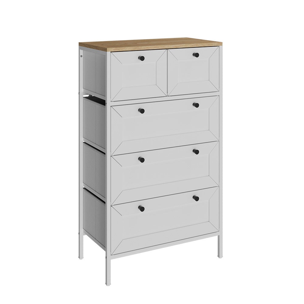 Vicco Komoda Belaro, Biały, 56 x 95 cm z 5 szufladami