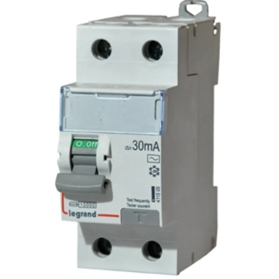 Interrupteur différentiel DX³-ID arrivée haute et départ bas à vis - 2P 230V~ 63A typeAC 30mA - 2 modules - LEGRAND