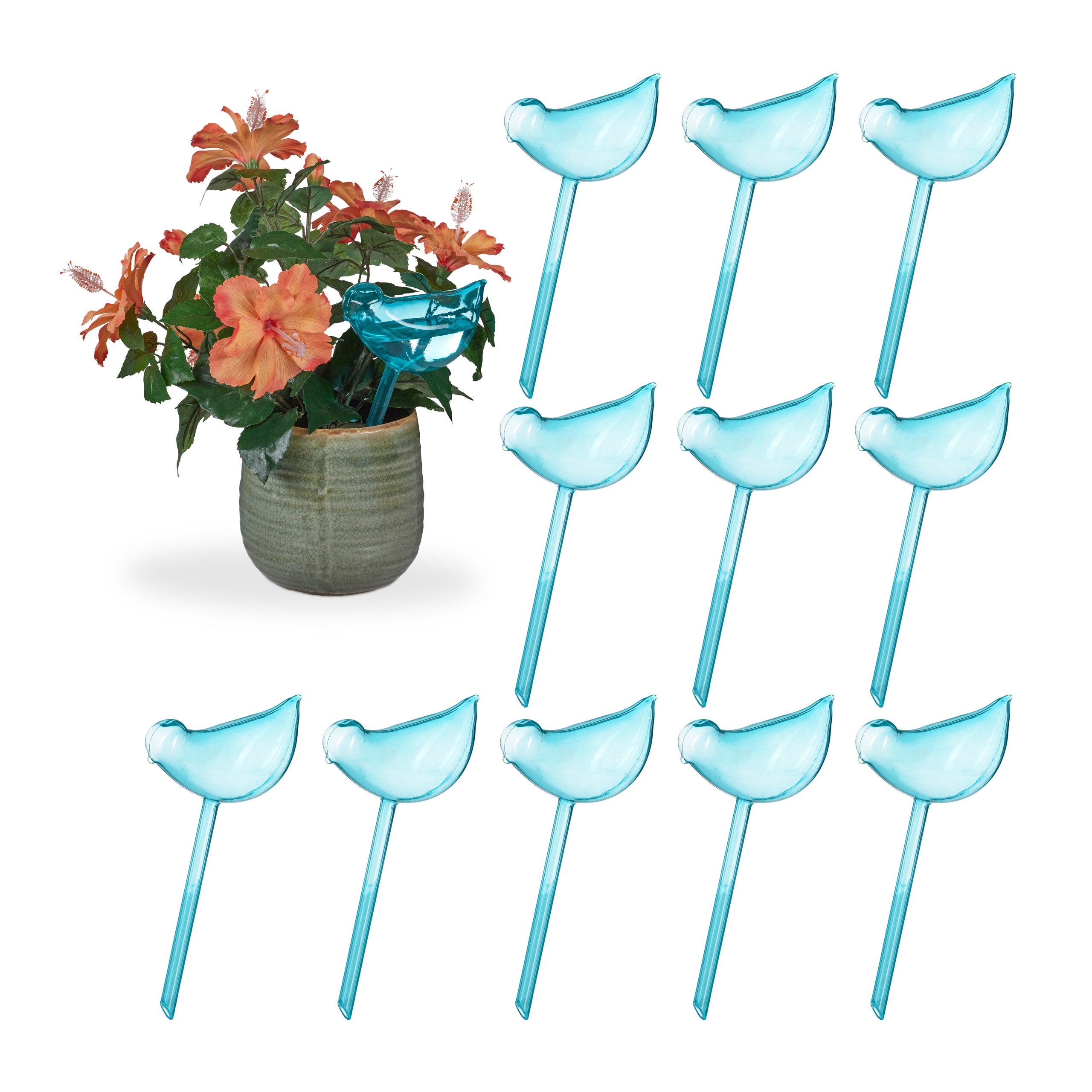 Relaxdays Set 4 Sfere Per Irrigazione, Dosatori D'Acqua Per Piante Da Vaso, Durata 2 Settimane In Plastica Rosso 84657903 - Foto 5