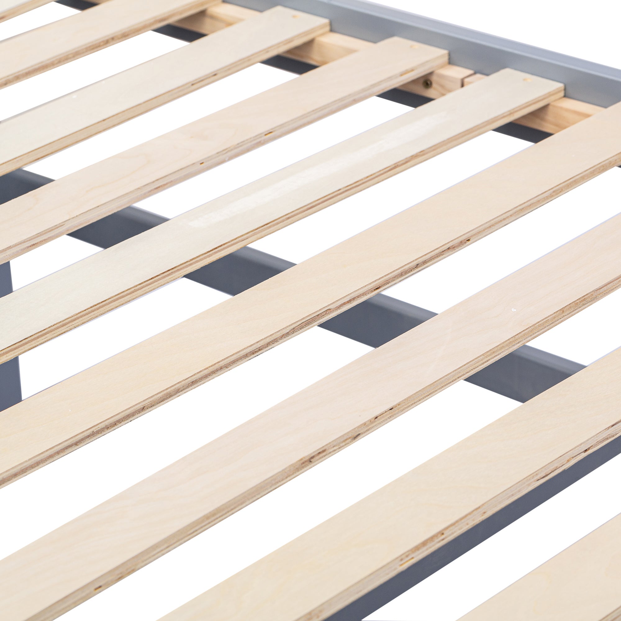 Letto estraibile 90x190 cm, testiera con contenitore, 2 cassetti, legno, grigio, senza materasso - 6