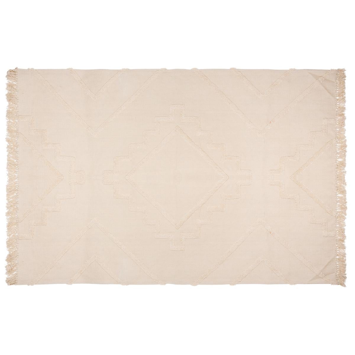 Alfombra de algodón de «tufting» «inca» marfil 120 x 170 cm - atmosphera créateur d'intérieur