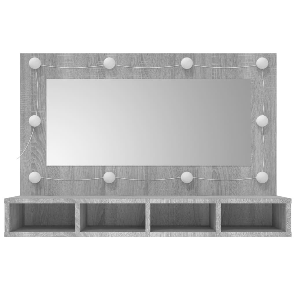 Maison Exclusive - Mobile a SpeccMaison Exclusive - o con LED Grigio Sonoma 90x31,5x62 cm - 4