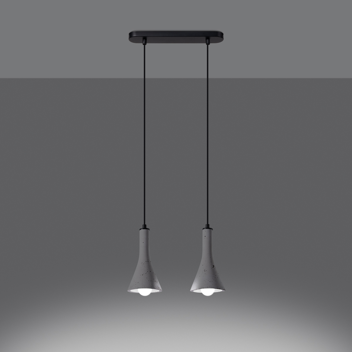 Lampa wisząca LUM 2 beton LED 3000K - 34x12x113cm Sollux