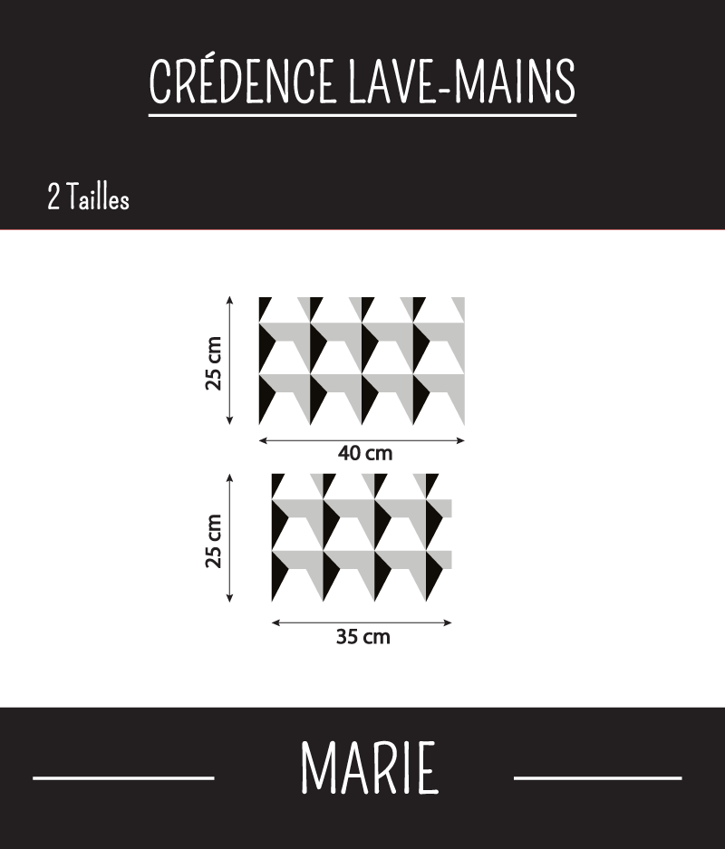 Crédence adhésive Lave-mains MARIE 35 cm x 25 cm Ma Nouvelle Déco - 2