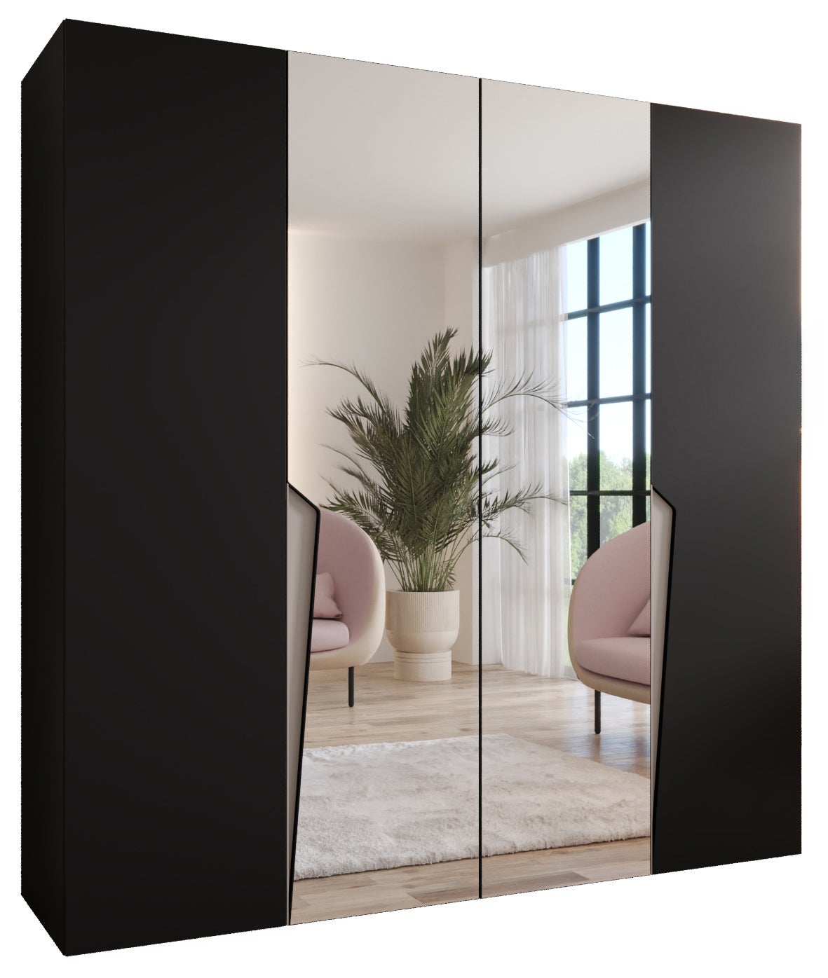 Szafa uchylna otwierana Piano 2 200 x 52 x 202 cm czarny + u. kaszmir