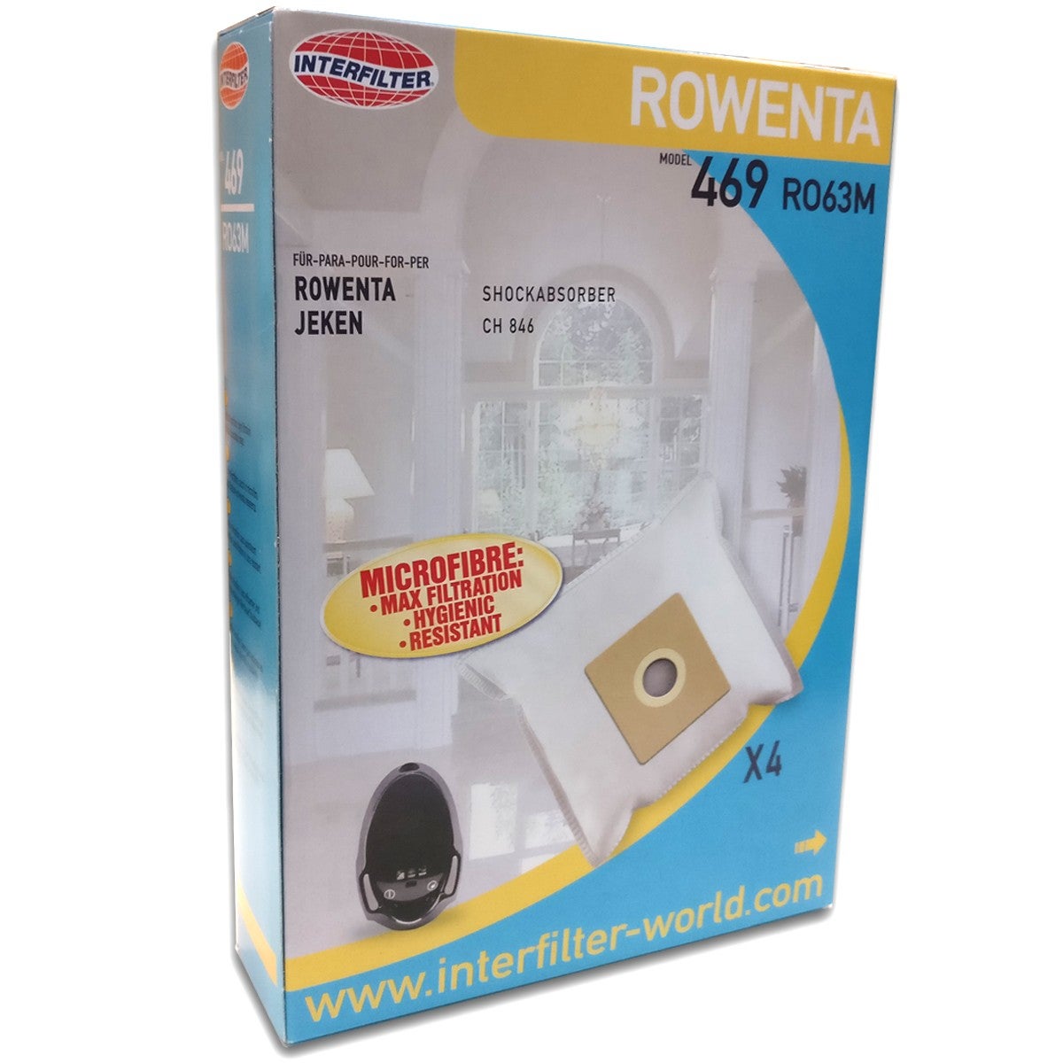 Boite de 4 sacs Hygiene + pre filtre POWER 1470416500, 128389187