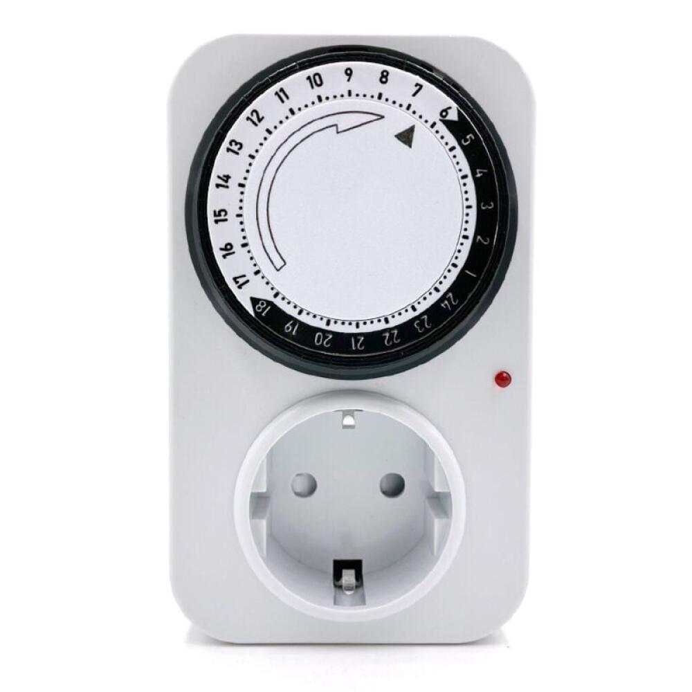 Mechaniczny timer dzienny 4000 W z białym wskaźnikiem świetlnym 120 x 85 x 72 mm 16 A