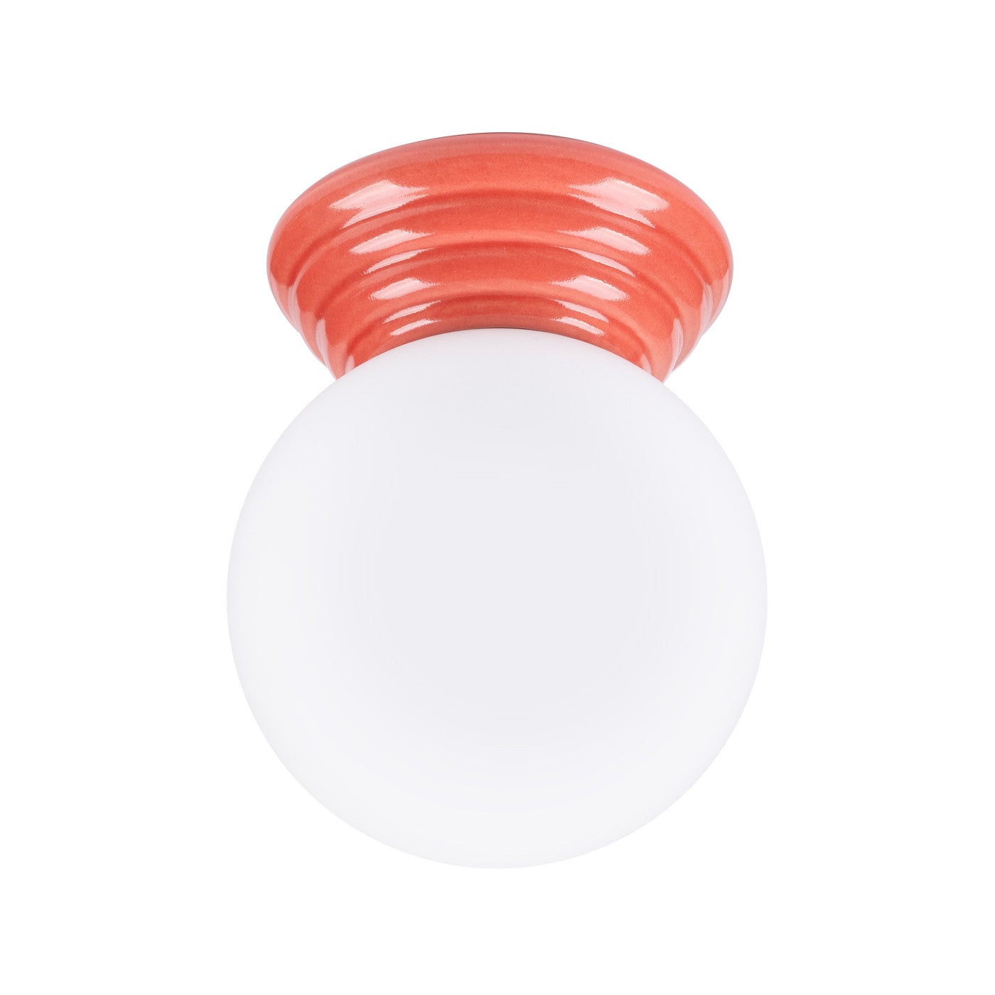 Lampa sufitowa ceramiczna szkliwiona ZORI brzoskwiniowo-biała 1xG9x8W ceramika / gips wym:12x12x16cm IP44 Sollux Lighting