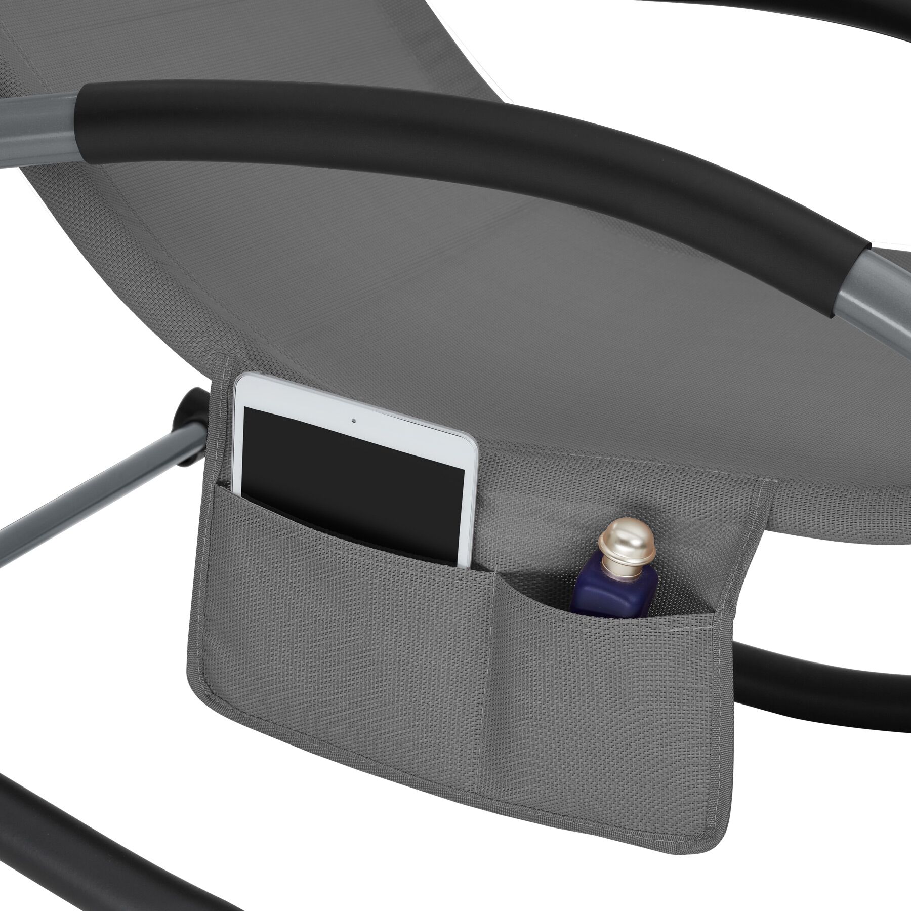 Lettino prendisole ergonomico con funzione dondolo grigio spiaggia TECTAKE - 6