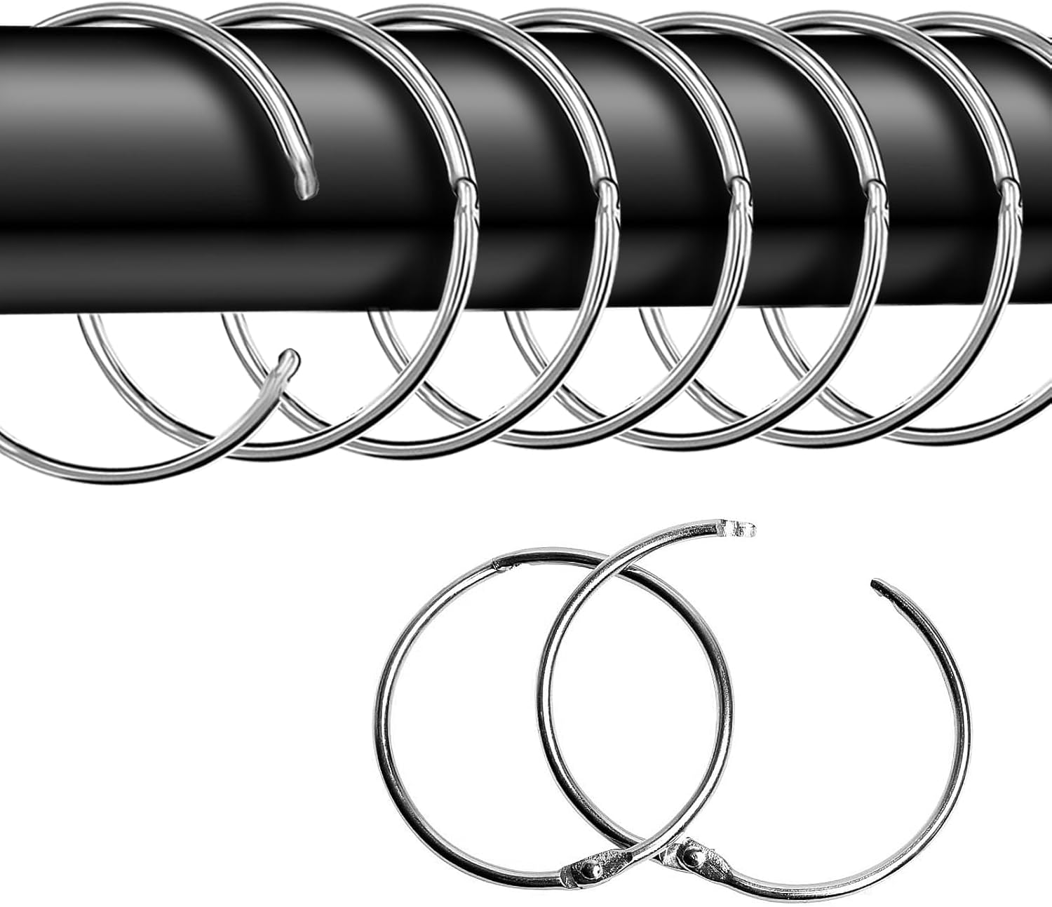 40 Anelli Per Tende In Metallo, 50 Mm, Da Aprire, Per Tenda Da Doccia, Anelli Da - Foto 5