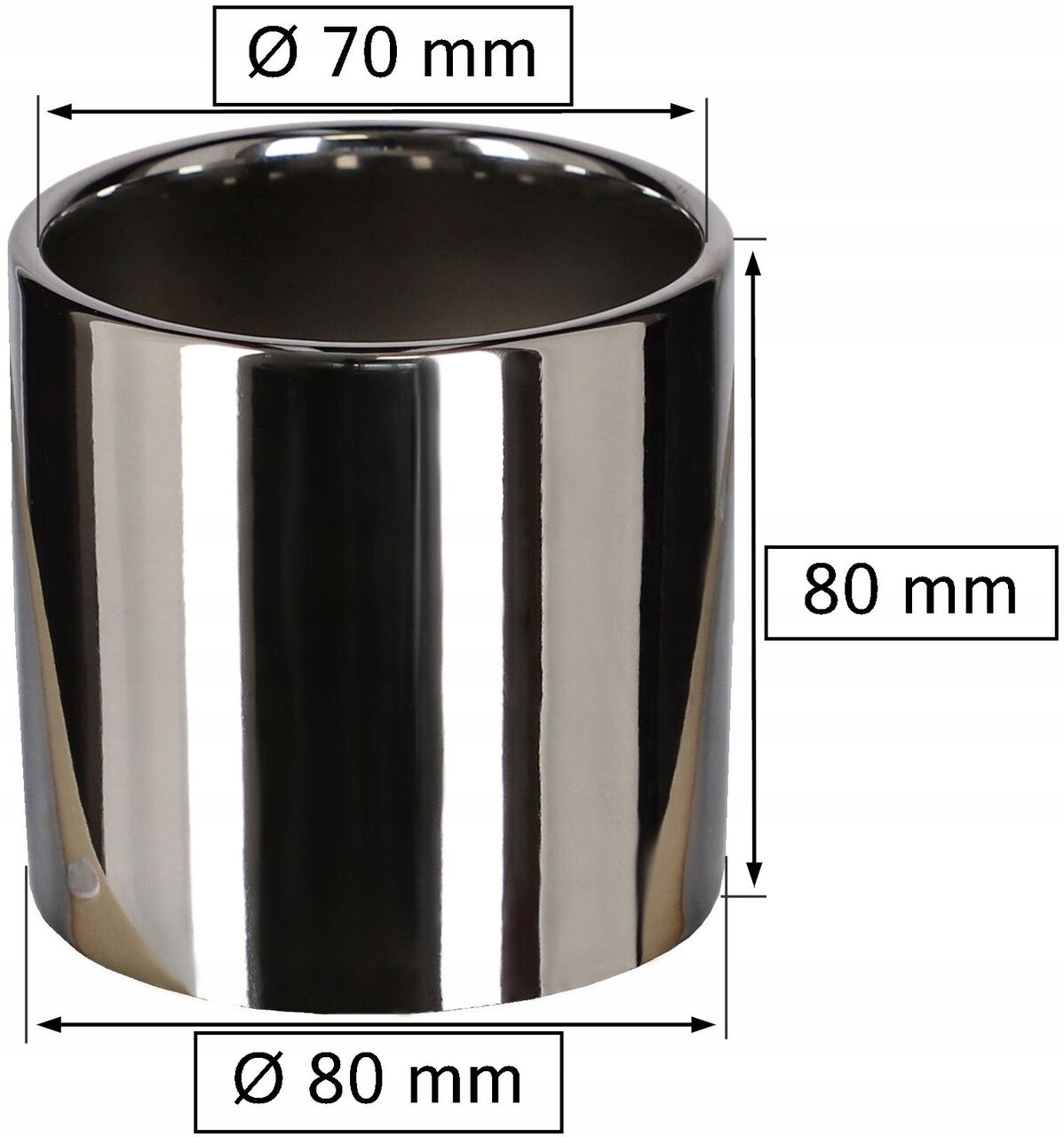 Doniczka donica srebrna ceramiczna połysk fi 80 - KOTARBAU - 2