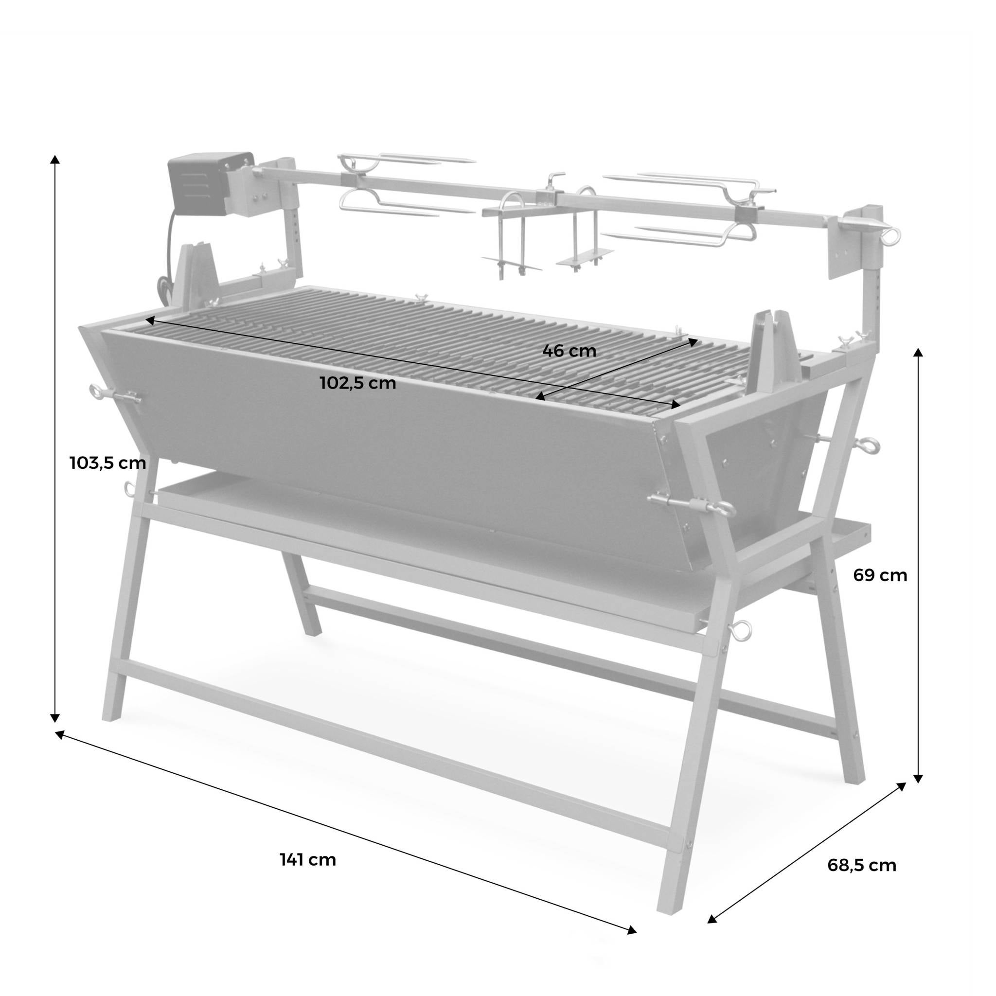 Rôtissoire électrique inclinable - Mathurin Inox - Tournebroche. barbecue au charbon de bois à moteur pour grillades réceptions - 4