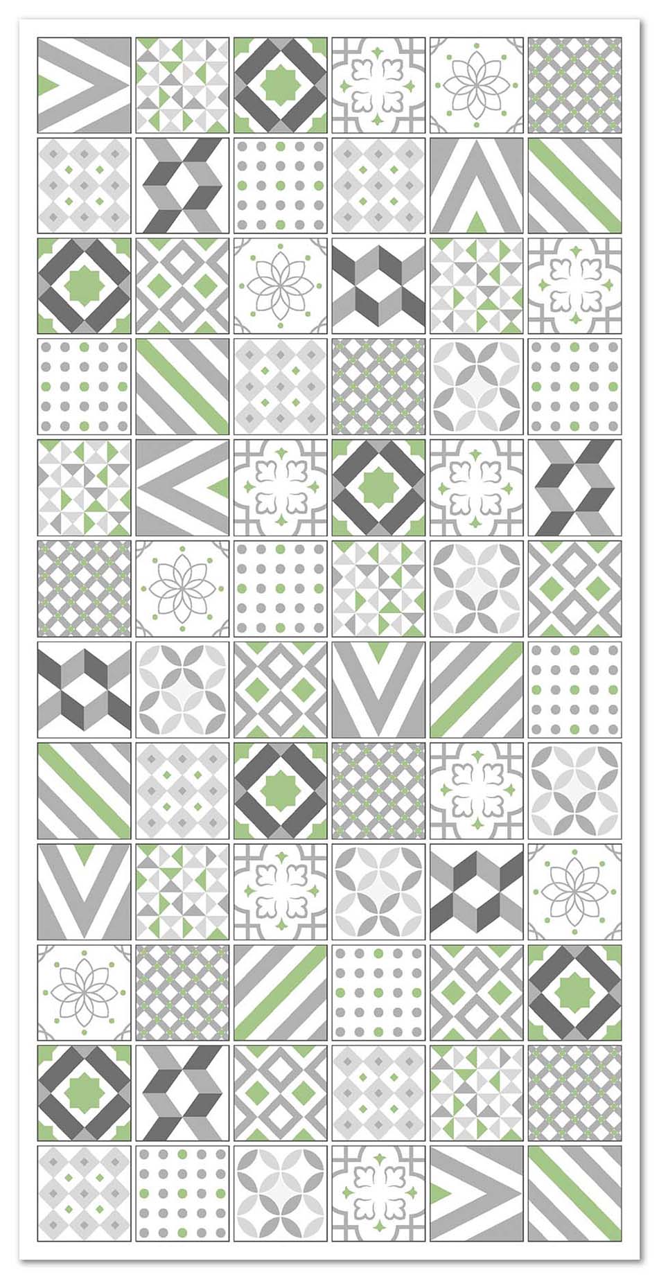 Panorama alfombra vinílica hidráulica love verde 40x80 cm - alfombra cocina vinilo - alfombra salón antideslizante e ignífuga