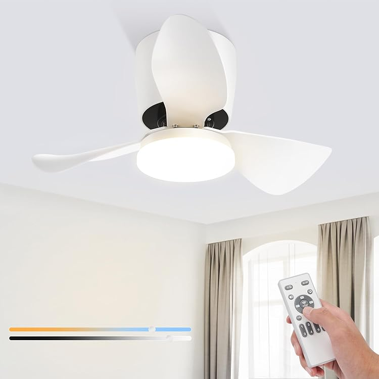 Ventilateur De Plafond LED Moderne Avec Télécommande Et App - Design Fleur Élégant, Silencieux Et Réglable