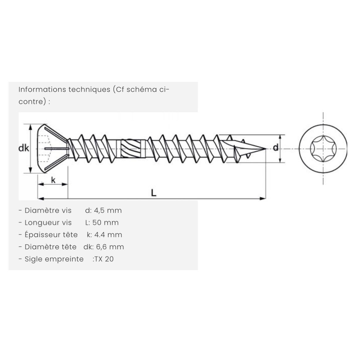 Vis terrasse inox A4 double filets 4,5 x 50 - Boîte de 200 - 5