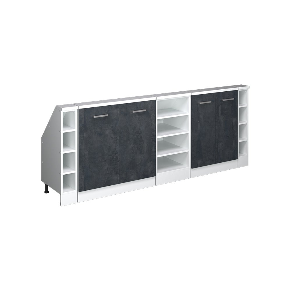 Vicco Szafka kuchenna na dach skośny R-Line, Czarny beton, 210 cm Zestaw 5 sztuk