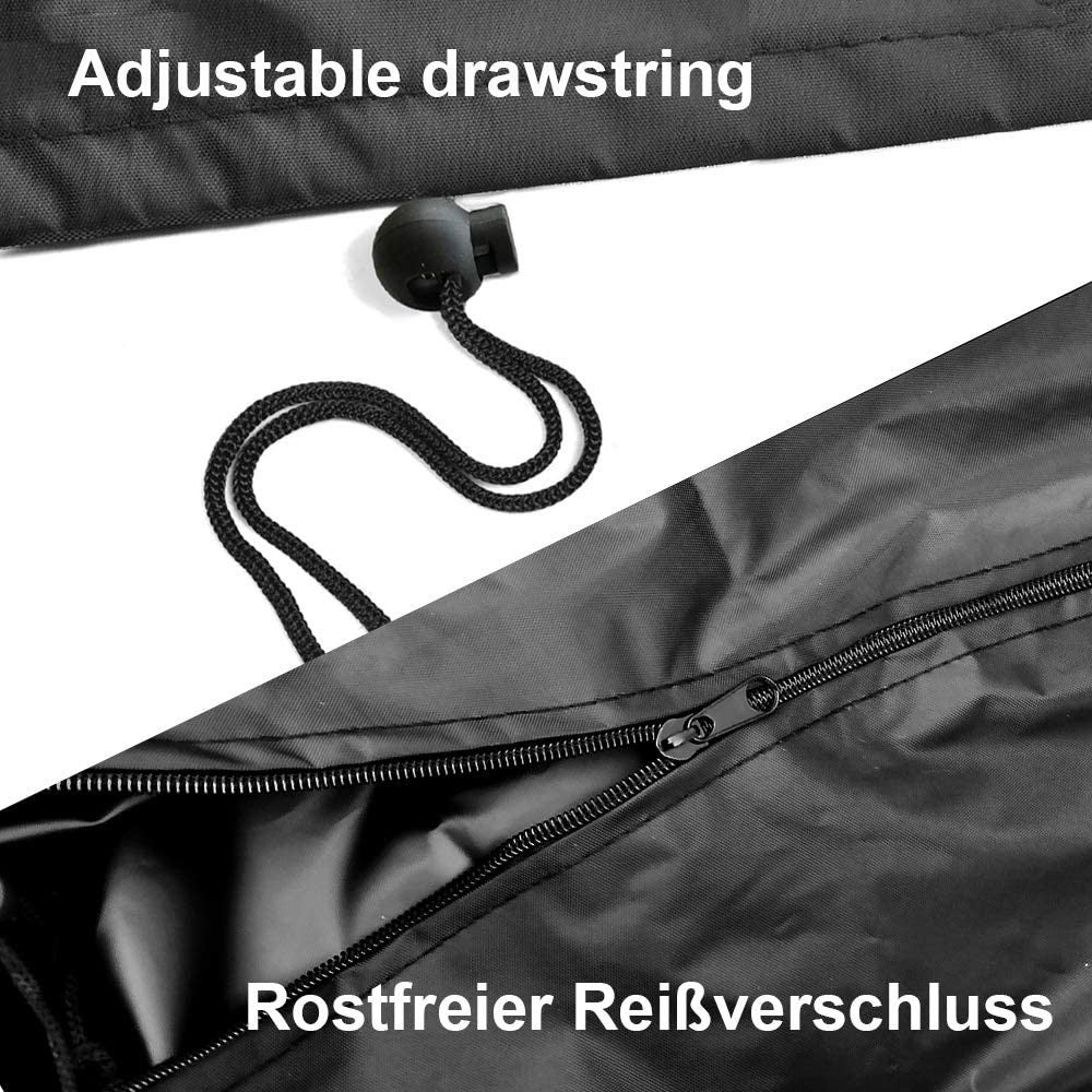 Housse de parasol d'extérieur, imperméable 420D Oxford, avec poteau de support et sac de rangement, protection UV (265 x 40/70/50 cm) - 4