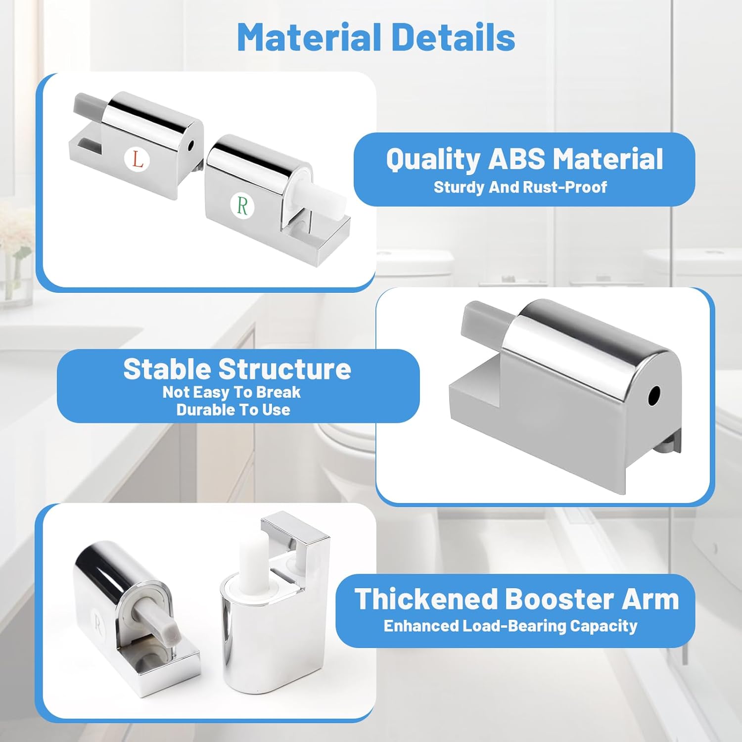 Kit De Fixation Abattant WC Universel - Métal Siège De Toilette Accessoires De Remplacement Pour Installer et Fixer Les Sièges - 3