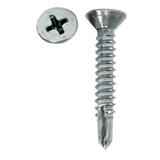Vis autoperceuse filetées à tôle et PVC - Tête extra plate - Empreinte PH - Zinguée 4,2 x 23 - Boite de 500 - 3