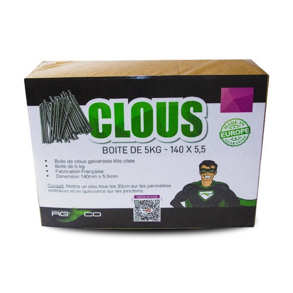 Clous pour gazon synthétique 140 × 5,5 mm – boîte de 5 kg MGS