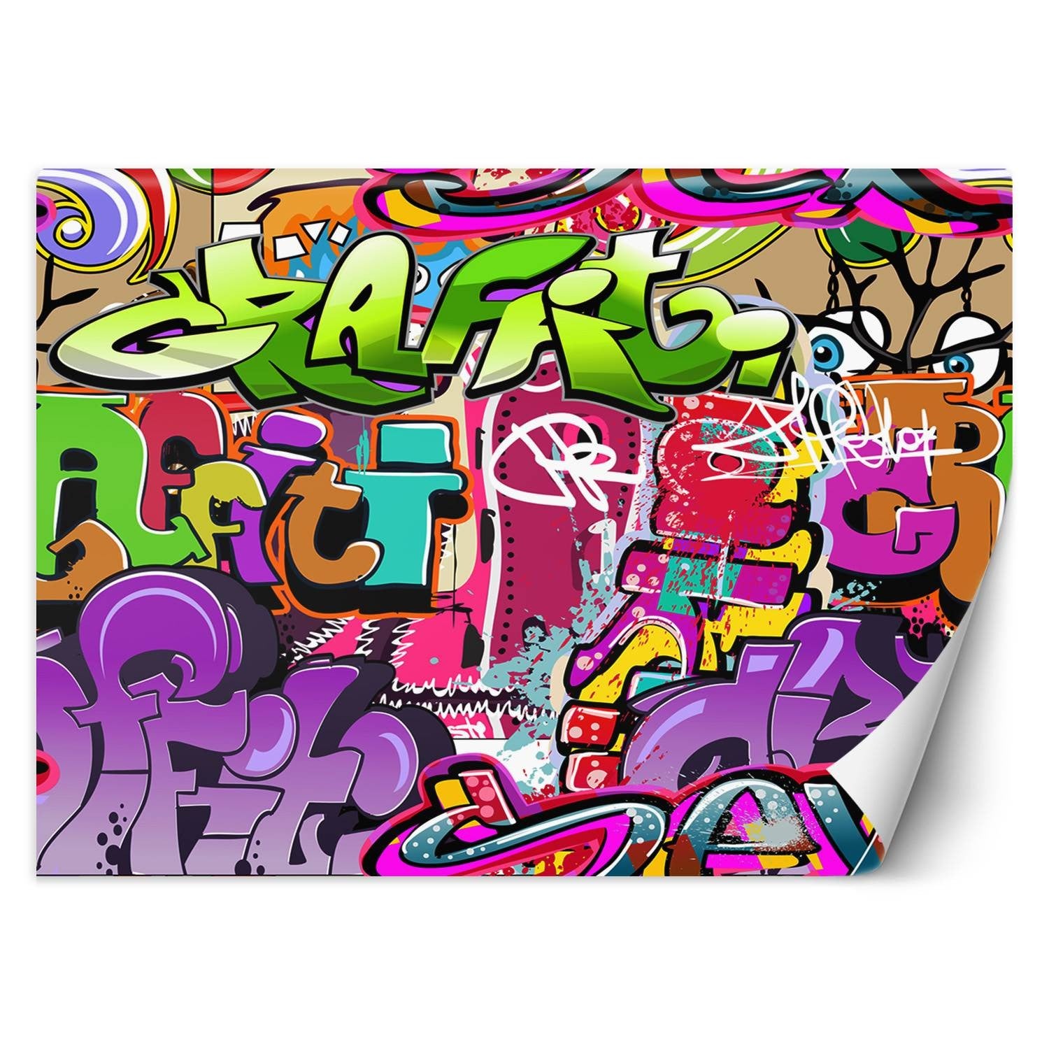 Fototapeta, Graffiti art w neonowych kolorach street art 368x254