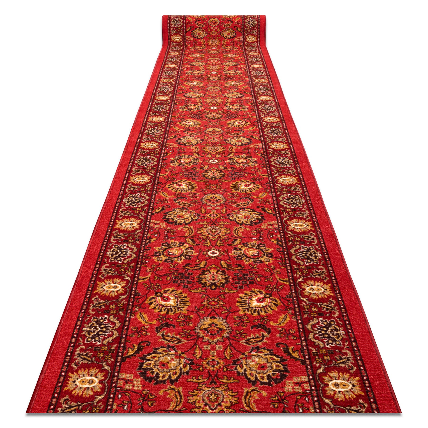 Alfombra de pasillo antideslizante de goma tradycja tradición rojo 57cm 57x280 cm
