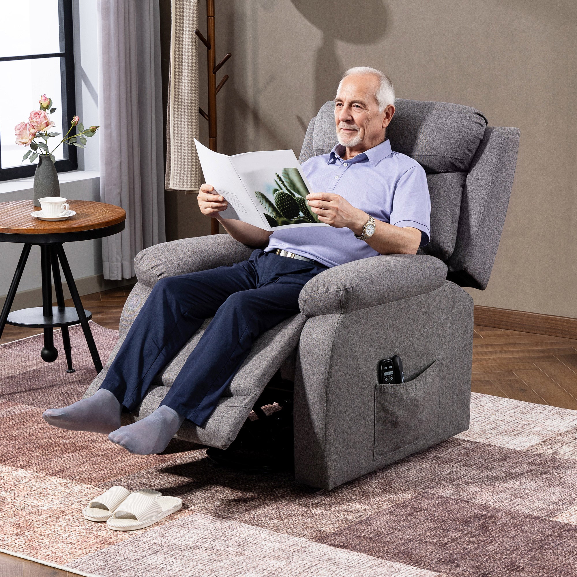Fauteuil releveur électrique lin HOMCOM - 8