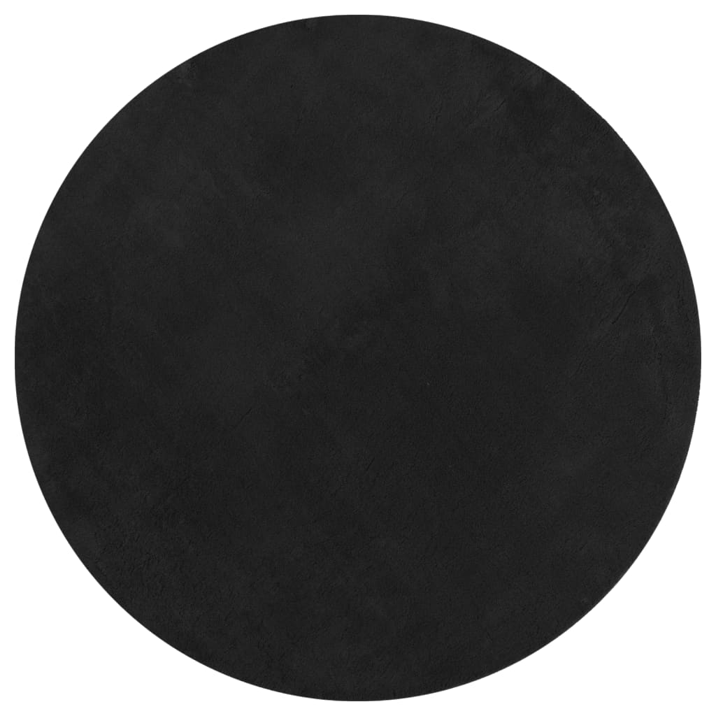 Tapis à poils courts doux et lavable noir pour le salon, Ø 200 cm - 2