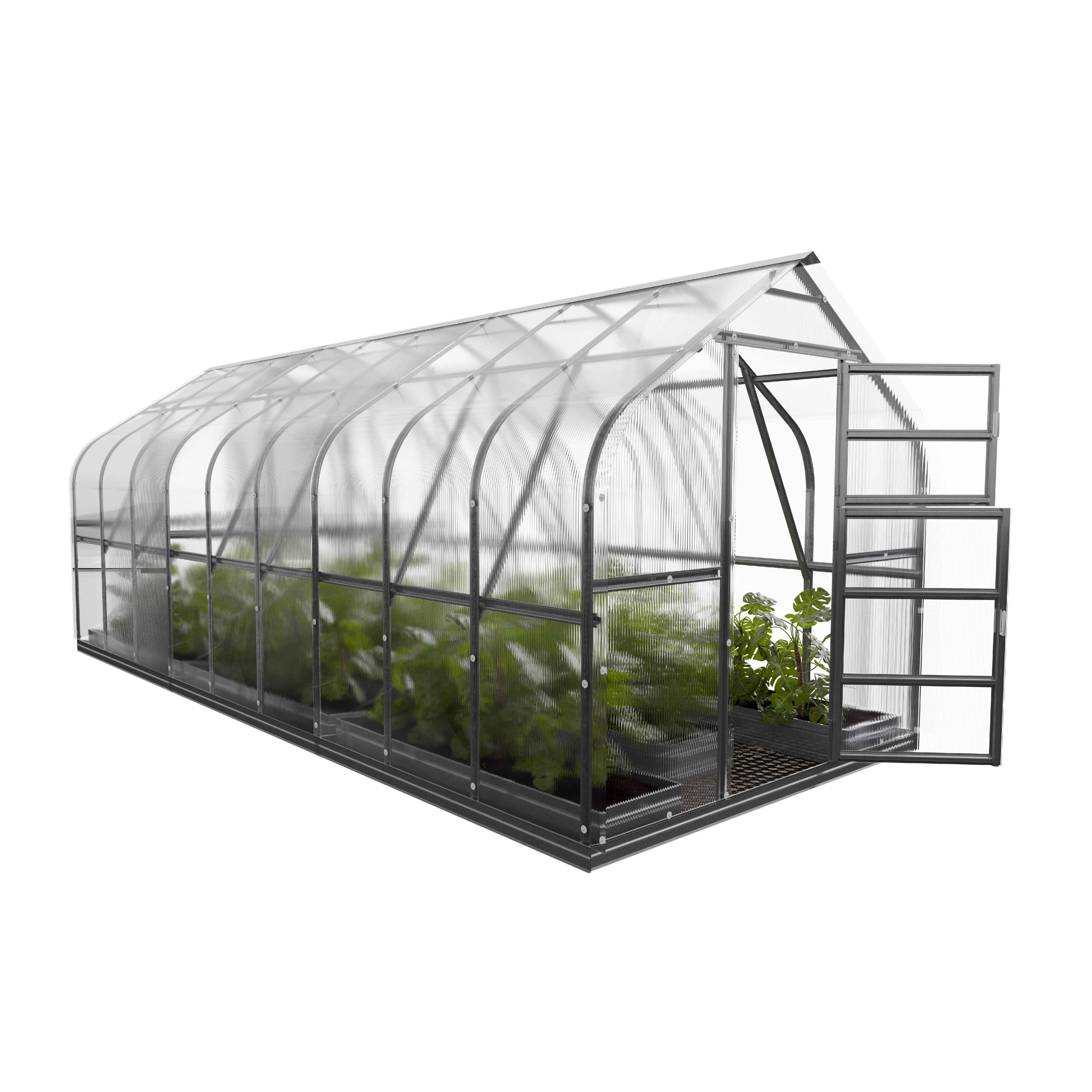Serre de jardin KLASIKA Standard 15m2, 2,5m x 6m, 4 mm avec revêtement en polycarbonate (Avec 3 toits ouvrants automatiques) - 4