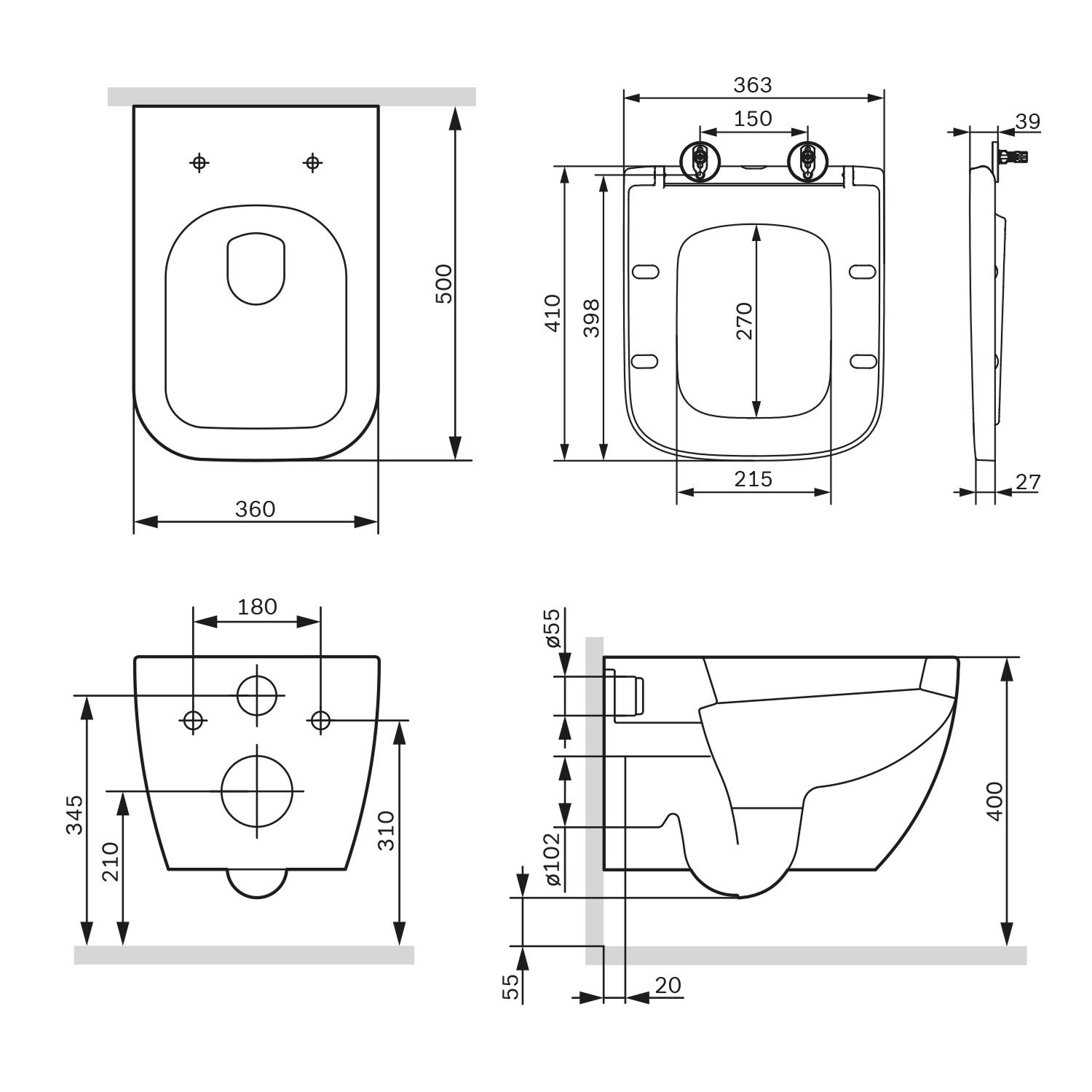 Pack WC suspendu bâti mural et cuvette Plaque Round Blanche Pack WC Bati-support AM.PM Spike - 11